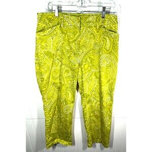 Jones New York Sport Green Paisley Print Capris, Size 10